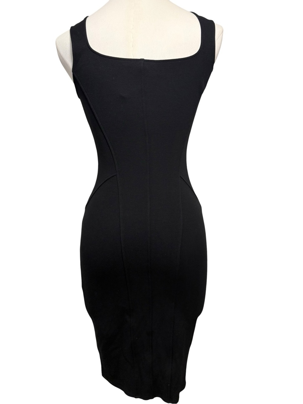 NWT Helmut Lang Gala Knit Cutout Mini Bodycon Dress Black Petite XS - Picture 4 of 9
